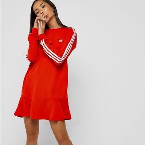 ADIDAS red ❤️ sport mini Dress - Long Sleeves